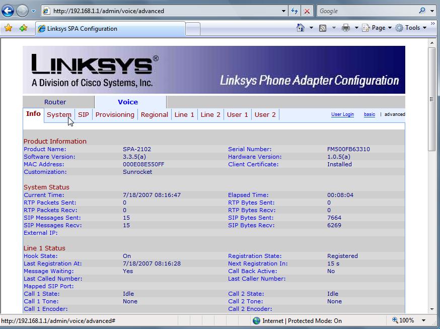 Linksys 2102 Sample config ipcomms.net